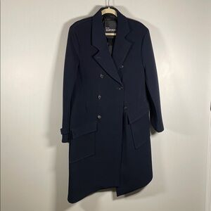 Wilde Vertigga Double-Breasted Navy Coat 46 Polyester Cotton Blend w pockets